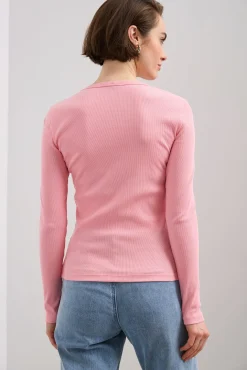 Ribbed long sleeve top