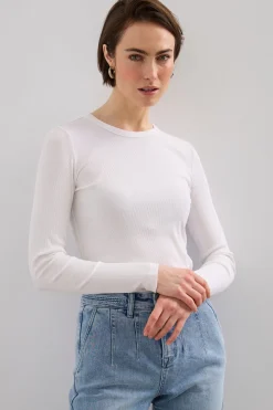 Ribbed long sleeve top