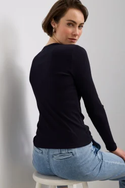 Ribbed long sleeve top