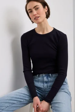 Ribbed long sleeve top