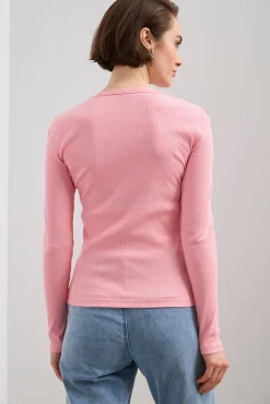 Ribbed long sleeve top