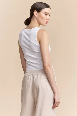Ribbed tank top with scoop neck