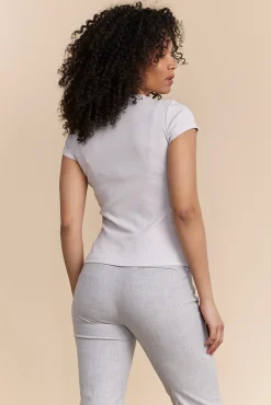 Ribbed t-shirt with crew neck