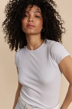 Ribbed t-shirt with crew neck