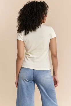 Ribbed t-shirt with crew neck