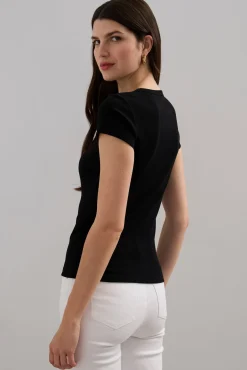 Ribbed t-shirt with crew neck