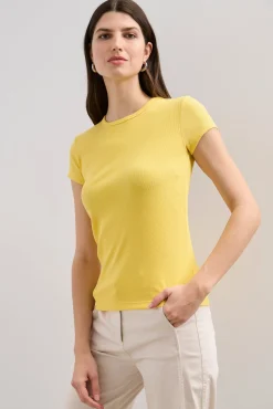 Ribbed t-shirt with crew neck