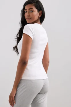 Ribbed t-shirt with crew neck