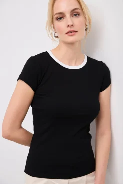 Ribbed t-shirt with crew neck