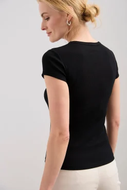 Ribbed t-shirt with crew neck