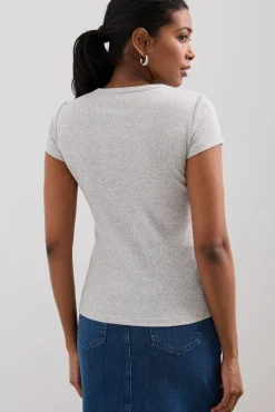 Ribbed t-shirt with crew neck