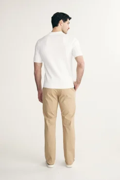 Rib knit johnny collar polo