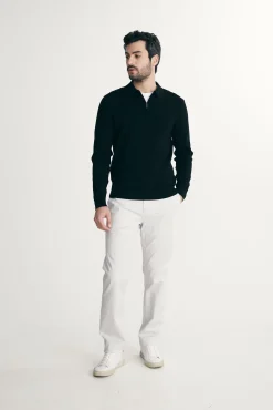 Rib knit solid polo