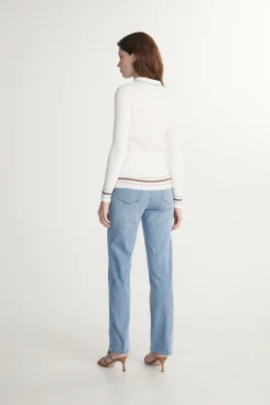 Rib polo sweater
