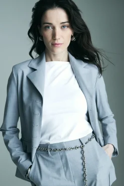 Ruffled fitted jacket