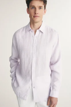 Semi-Fitted stripe Linen shirt