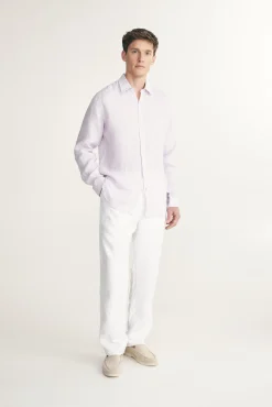 Semi-Fitted stripe Linen shirt