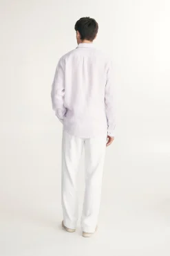 Semi-Fitted stripe Linen shirt