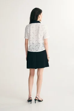 Short sleeve lace shirt