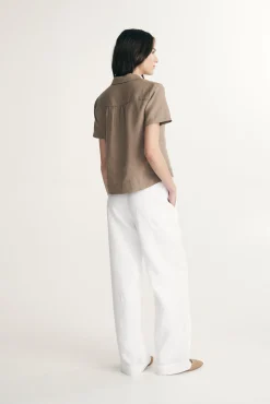 Short sleeve linen shirt