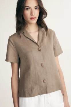 Short sleeve linen shirt