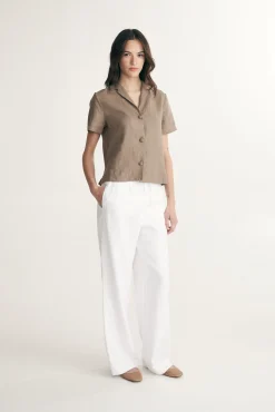 Short sleeve linen shirt