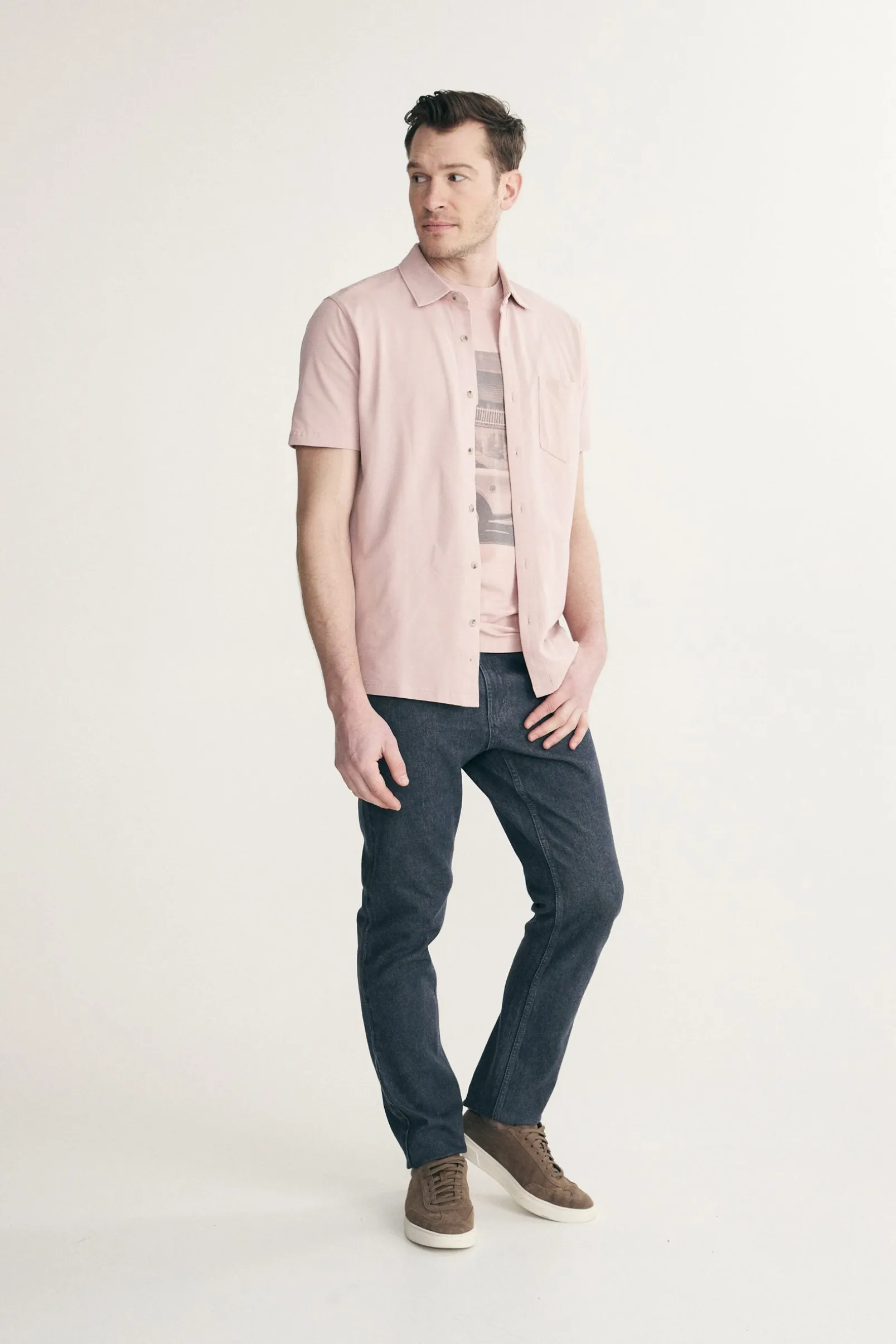 Short sleeves pique shirt