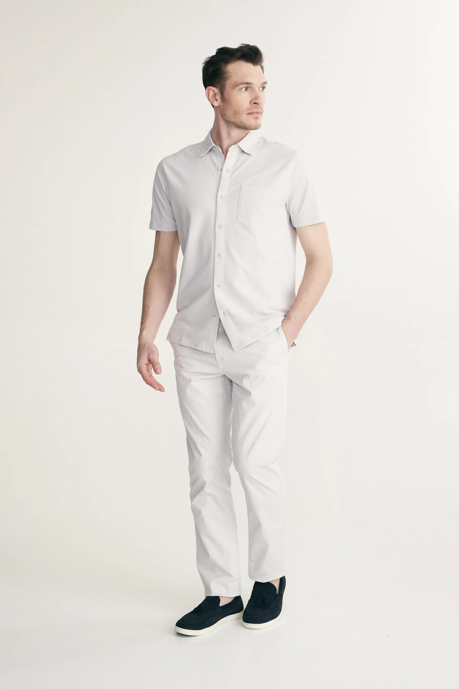 Short sleeves pique shirt
