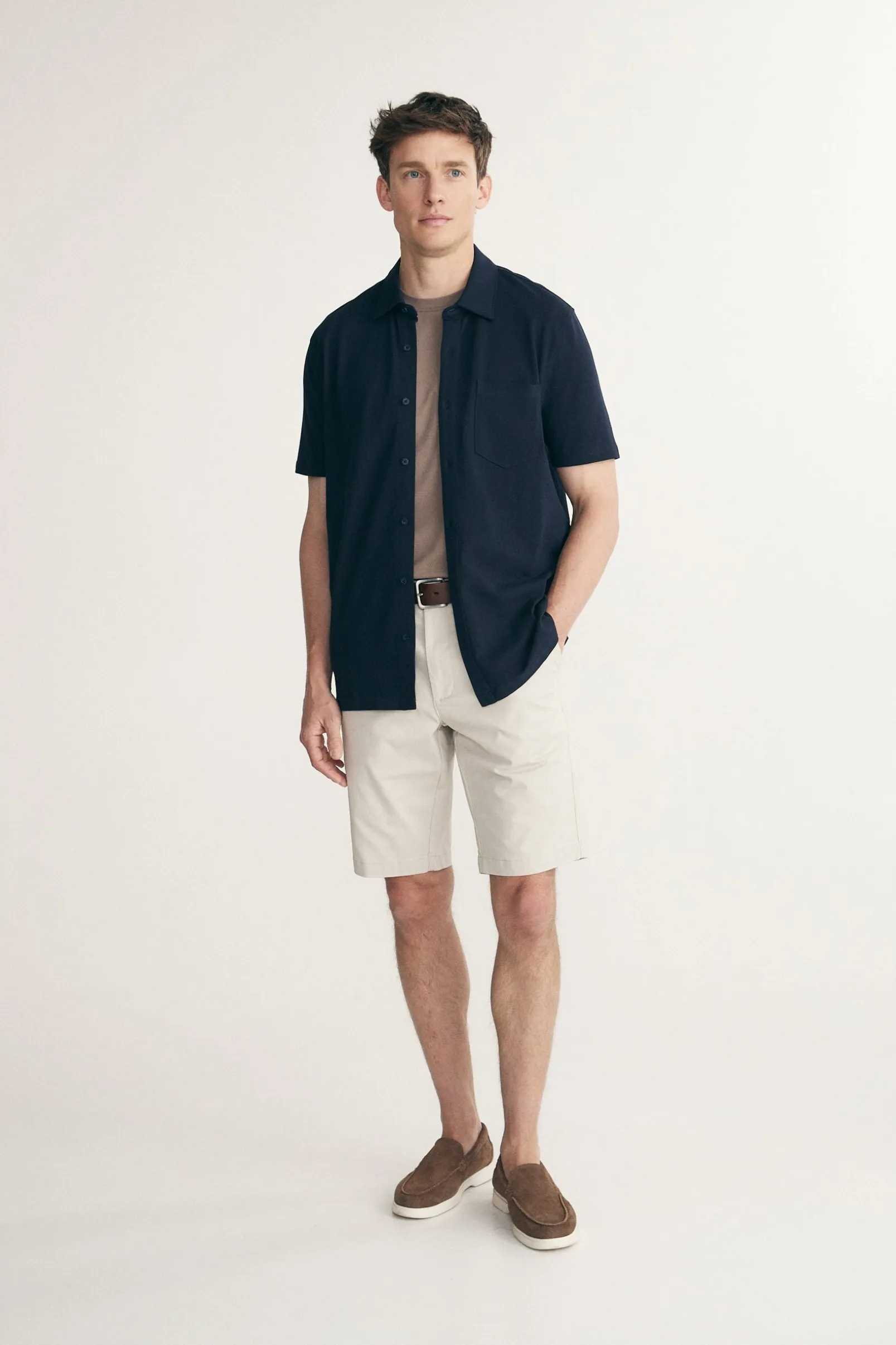 Short sleeves pique shirt