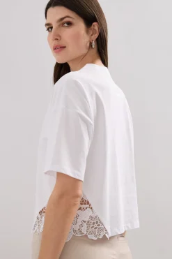 Short t-shirt with crochet detail