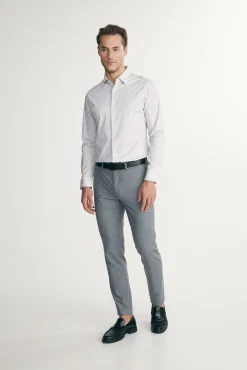 Slash pocket slim fit pants