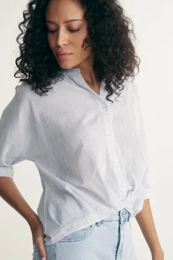 Sleeve dolman top with pleats at front