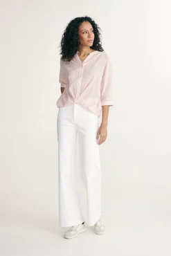Sleeve dolman top with pleats at front