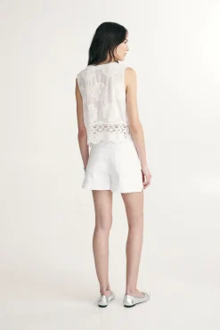 Sleeveless embroidered blouse