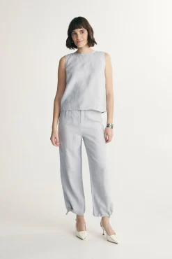 Sleeveless linen top
