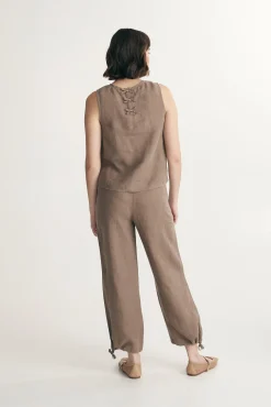 Sleeveless linen top