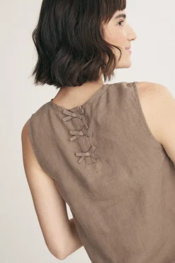Sleeveless linen top