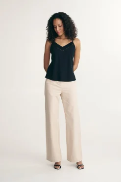 Sleeveless top with lace detail