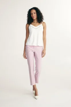 Sleeveless top with lace detail