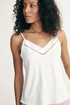 Sleeveless top with lace detail