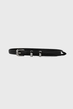 Slim belt with silver buckle