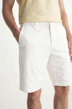 Straight leg bermuda with elastic sides