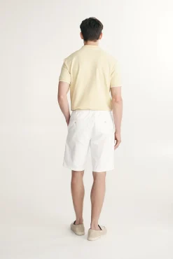 Straight leg bermuda with elastic sides
