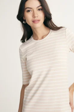 Straight striped rib dress