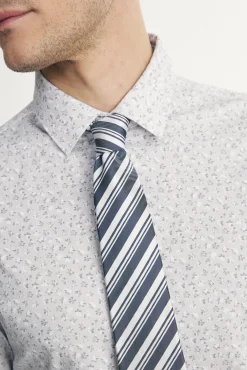 Striped jacquard tie