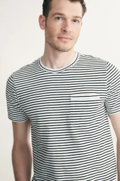 Striped t-shirt with applied pocket