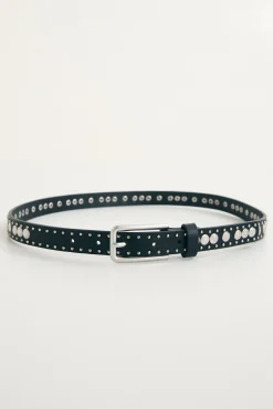 Studded leather belt