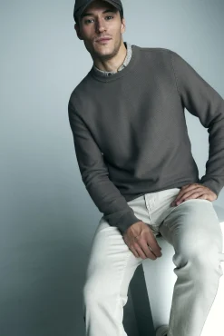 Sweater with shoulder zipper