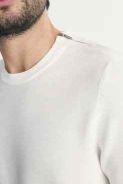 Sweater with shoulder zipper