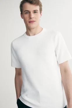 Textured crew neck sweater